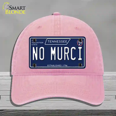 No Murci Tennessee Blue Novelty License Plate Hat Tag Unconstructed Cotton / Pink