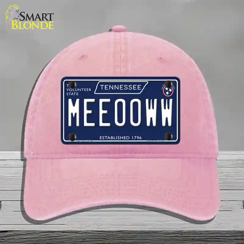 Meeooww Tennessee Blue Novelty License Plate Hat Tag Unconstructed Cotton / Pink