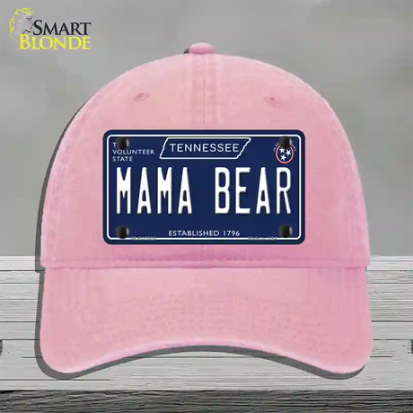 Mama Bear Tennessee Blue Novelty License Plate Hat Tag Unconstructed Cotton / Pink