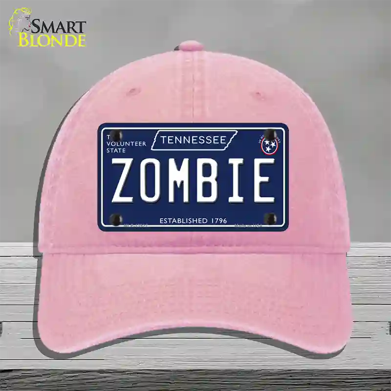 Zombie Tennessee Blue Novelty License Plate Hat Tag Unconstructed Cotton / Pink