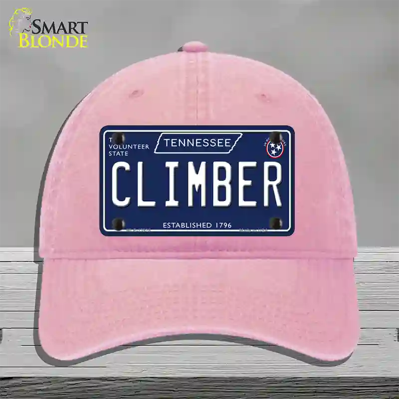 Climber Tennessee Blue Novelty License Plate Hat Tag Unconstructed Cotton / Pink