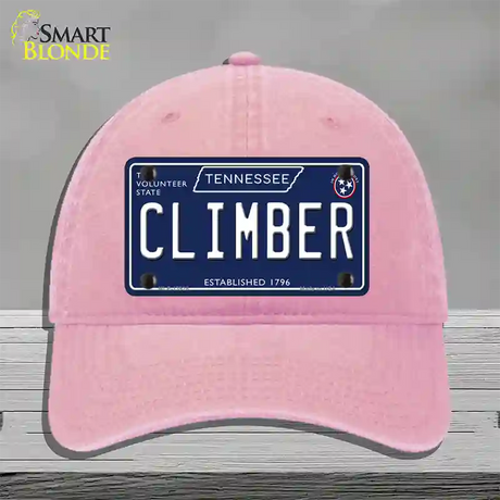 Climber Tennessee Blue Novelty License Plate Hat Tag Unconstructed Cotton / Pink