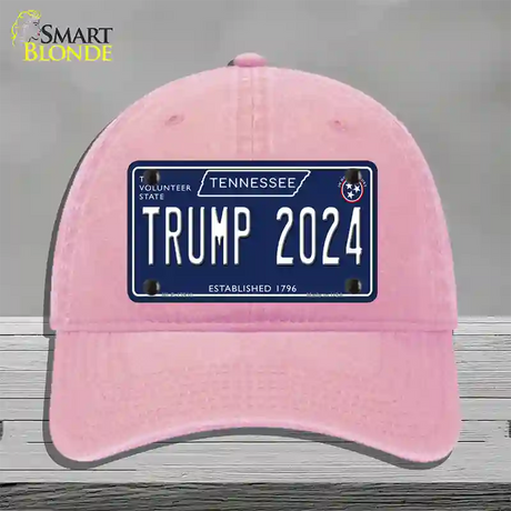 Trump 2024 Tennessee Blue Novelty License Plate Hat Tag Unconstructed Cotton / Pink