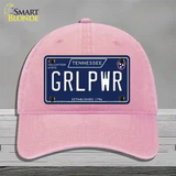 Grlpwr Tennessee Blue Novelty License Plate Hat Tag Unconstructed Cotton / Pink