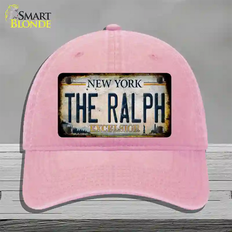 The Ralph New York White Novelty License Plate Hat Tag Unconstructed Cotton / Pink