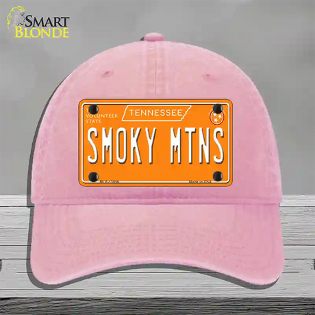 Smoky Mtns Tennessee Orange Novelty License Plate Hat Tag Unconstructed Cotton / Pink