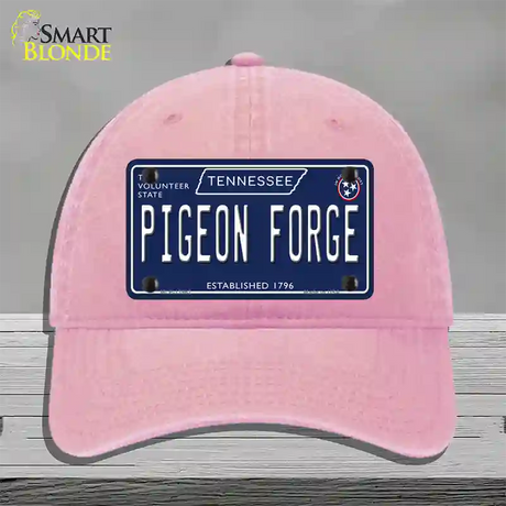 Pigeon Forge Tennessee Blue Novelty License Plate Hat Tag Unconstructed Cotton / Pink