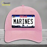 Texas Marines Novelty License Plate Hat Tag Unconstructed Cotton / Pink