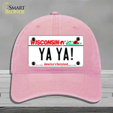 Ya Ya Wisconsin Novelty License Plate Hat Tag Unconstructed Cotton / Pink