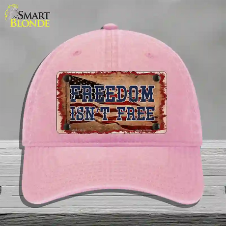 Freedom Isnt Free Flag Novelty License Plate Hat Tag Unconstructed Cotton / Pink