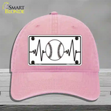 Baseball Heart Beat Novelty License Plate Hat Tag Unconstructed Cotton / Pink