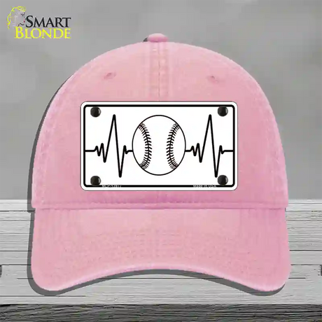 Baseball Heart Beat Novelty License Plate Hat Tag Unconstructed Cotton / Pink