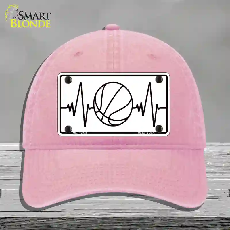 Basketball Heart Beat Novelty License Plate Hat Tag Unconstructed Cotton / Pink