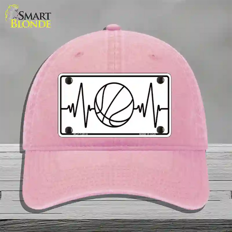 Basketball Heart Beat Novelty License Plate Hat Tag Unconstructed Cotton / Pink