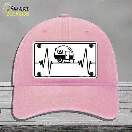 Camping Heart Beat Novelty License Plate Hat Tag Unconstructed Cotton / Pink