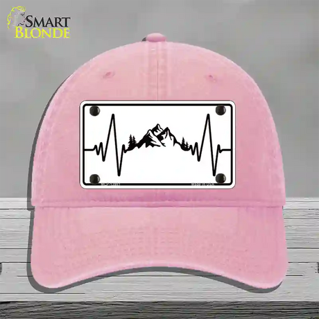 Mountains Heart Beat Novelty License Plate Hat Tag Unconstructed Cotton / Pink