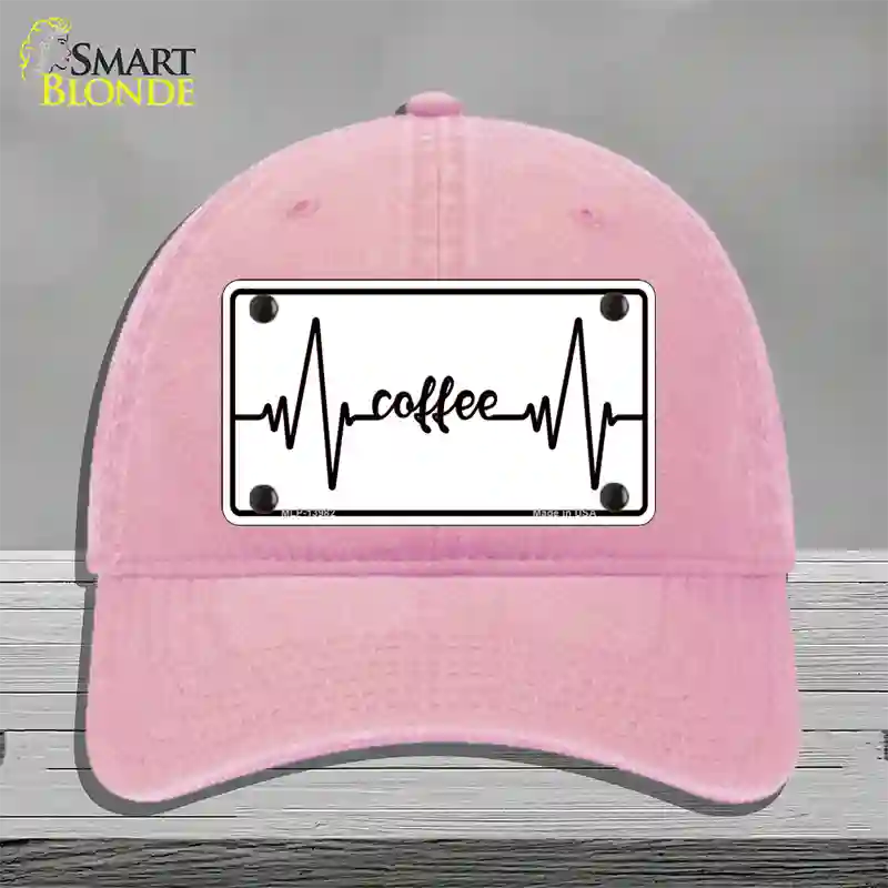 Coffee Heart Beat Novelty License Plate Hat Tag Unconstructed Cotton / Pink