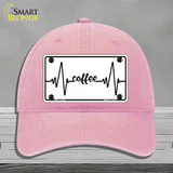 Coffee Heart Beat Novelty License Plate Hat Tag Unconstructed Cotton / Pink