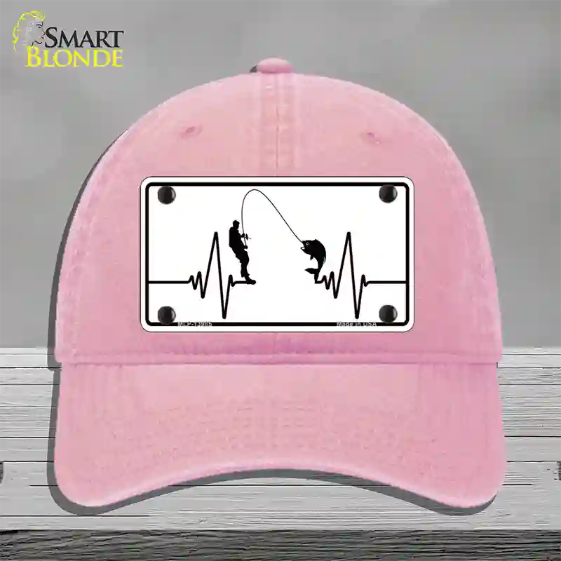 Fishing Heart Beat Novelty License Plate Hat Tag Unconstructed Cotton / Pink