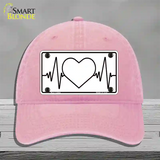 Love Heart Beat Novelty License Plate Hat Tag Unconstructed Cotton / Pink