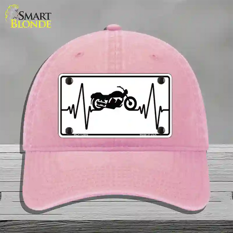 Motorcycle Heart Beat Novelty License Plate Hat Tag Unconstructed Cotton / Pink