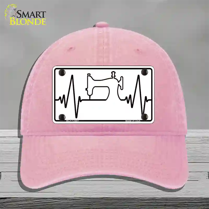 Sewing Heart Beat Novelty License Plate Hat Tag Unconstructed Cotton / Pink