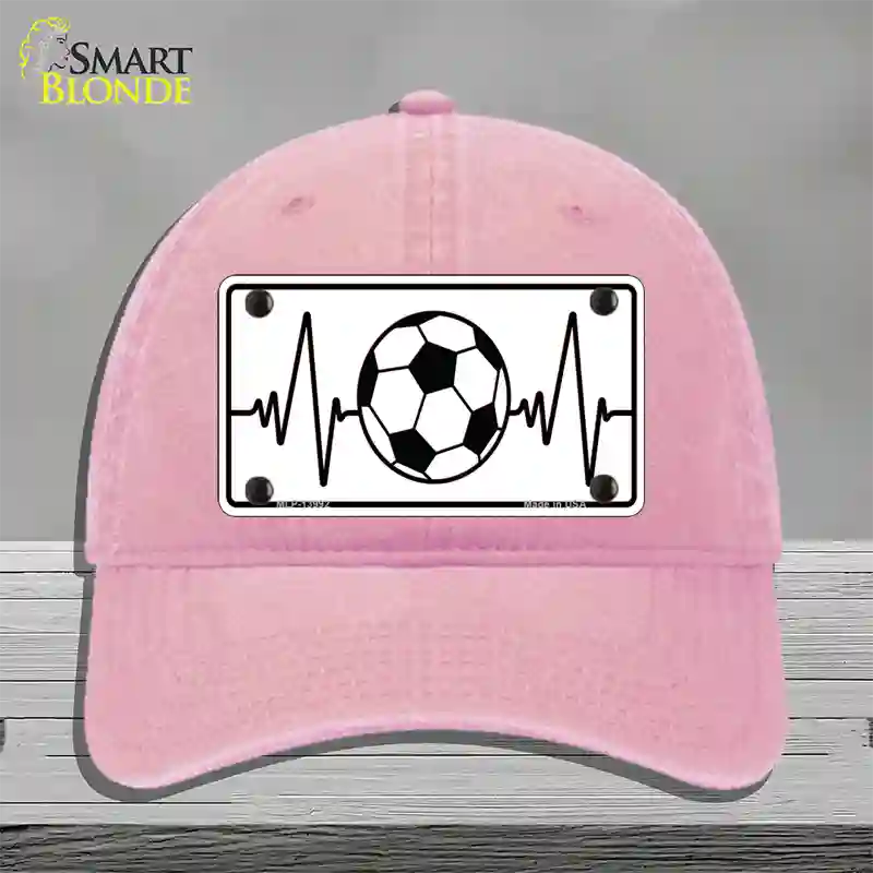 Soccer Heart Beat Novelty License Plate Hat Tag Unconstructed Cotton / Pink