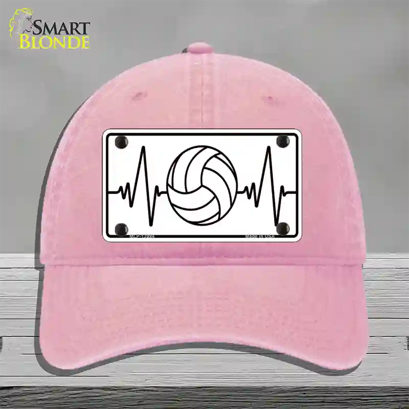 Volleyball Heart Beat Novelty License Plate Hat Tag Unconstructed Cotton / Pink