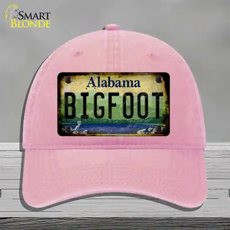 Bigfoot Alabama Novelty License Plate Hat Tag Unconstructed Cotton / Pink