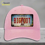 Bigfoot Alaska Novelty License Plate Hat Tag Unconstructed Cotton / Pink