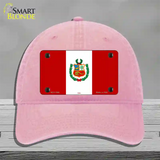 Peru Flag Novelty License Plate Hat Unconstructed Cotton / Pink