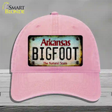 Bigfoot Arkansas Novelty License Plate Hat Tag Unconstructed Cotton / Pink