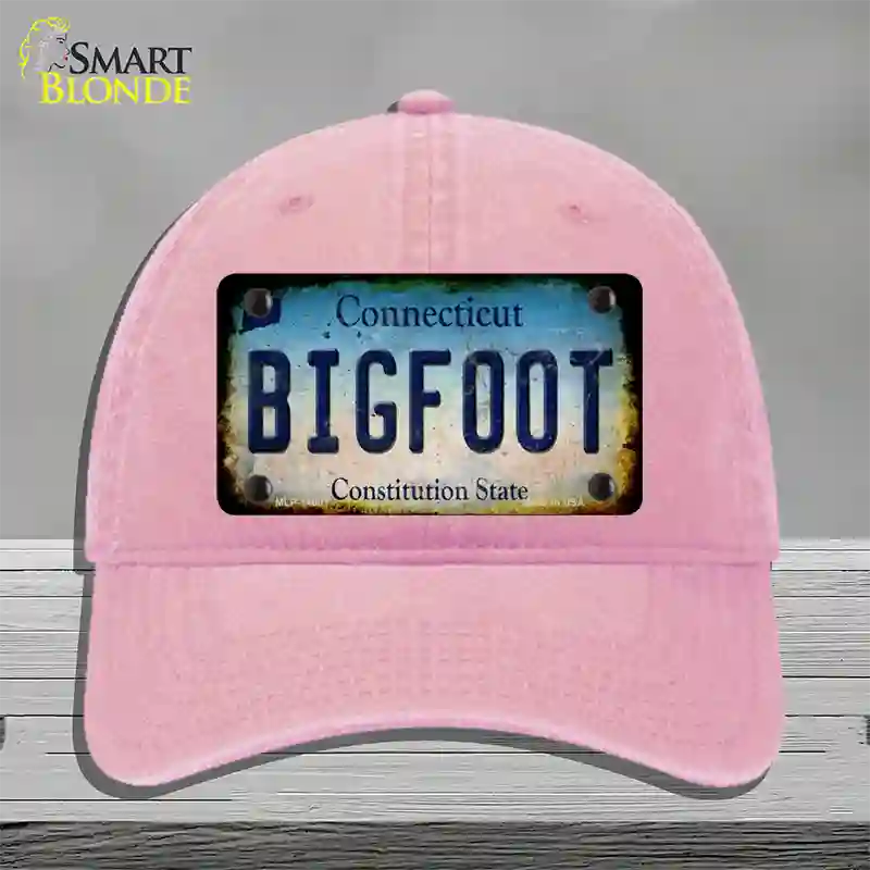 Bigfoot Connecticut Novelty License Plate Hat Tag Unconstructed Cotton / Pink