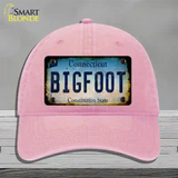 Bigfoot Connecticut Novelty License Plate Hat Tag Unconstructed Cotton / Pink