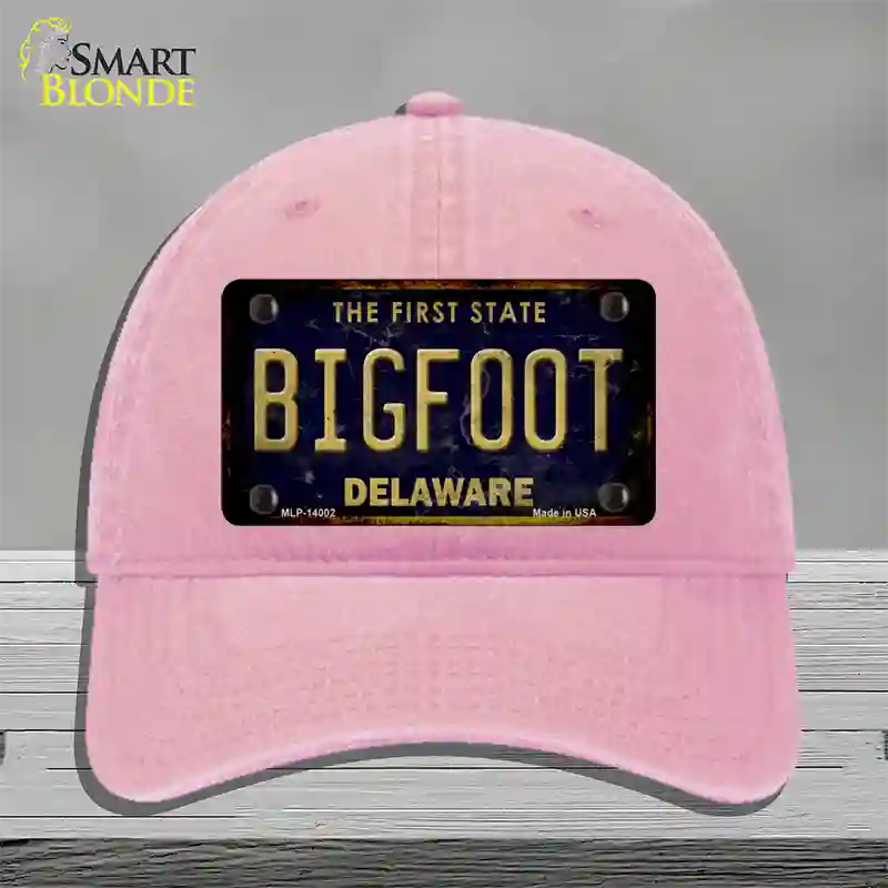 Bigfoot Delaware Novelty License Plate Hat Tag Unconstructed Cotton / Pink