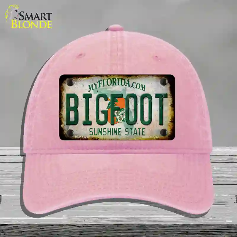 Bigfoot Florida Novelty License Plate Hat Tag Unconstructed Cotton / Pink