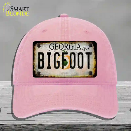 Bigfoot Georgia Novelty License Plate Hat Tag Unconstructed Cotton / Pink