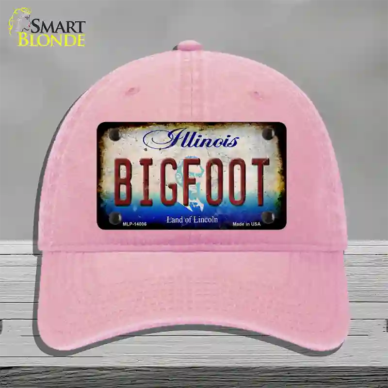 Bigfoot Illinois Novelty License Plate Hat Tag Unconstructed Cotton / Pink