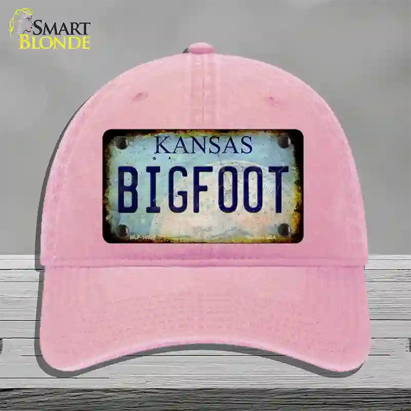 Bigfoot Kansas Novelty License Plate Hat Tag Unconstructed Cotton / Pink