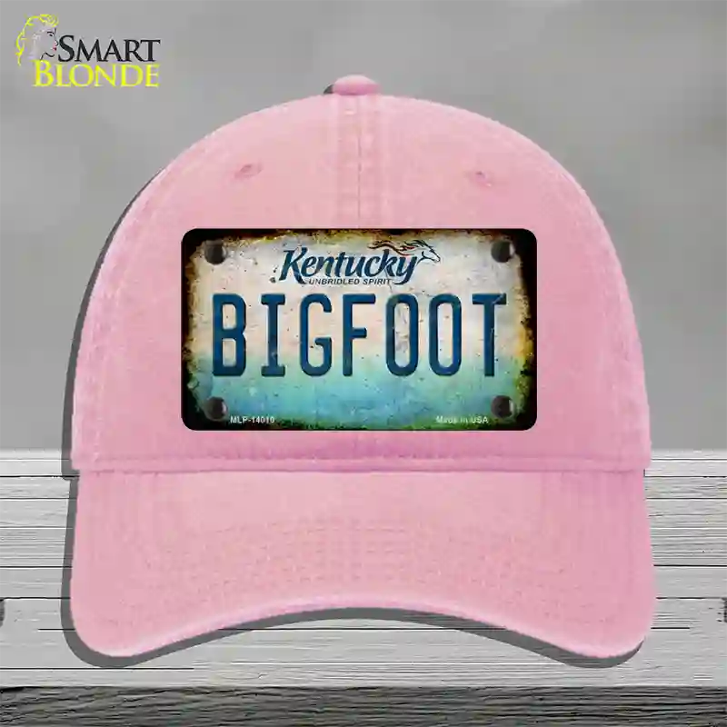 Bigfoot Kentucky Novelty License Plate Hat Tag Unconstructed Cotton / Pink