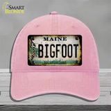 Bigfoot Maine Novelty License Plate Hat Tag Unconstructed Cotton / Pink