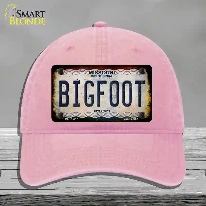 Bigfoot Missouri Novelty License Plate Hat Tag Unconstructed Cotton / Pink