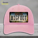 Bigfoot Montana Novelty License Plate Hat Tag Unconstructed Cotton / Pink