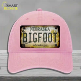 Bigfoot Nebraska Novelty License Plate Hat Tag Unconstructed Cotton / Pink