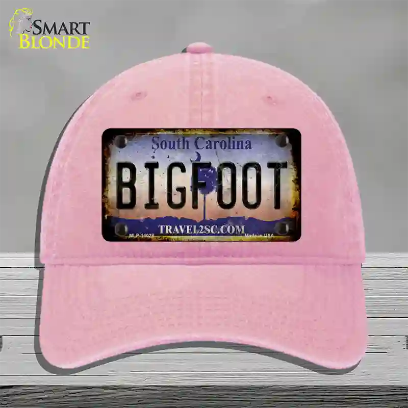 Bigfoot South Carolina Novelty License Plate Hat Tag Unconstructed Cotton / Pink