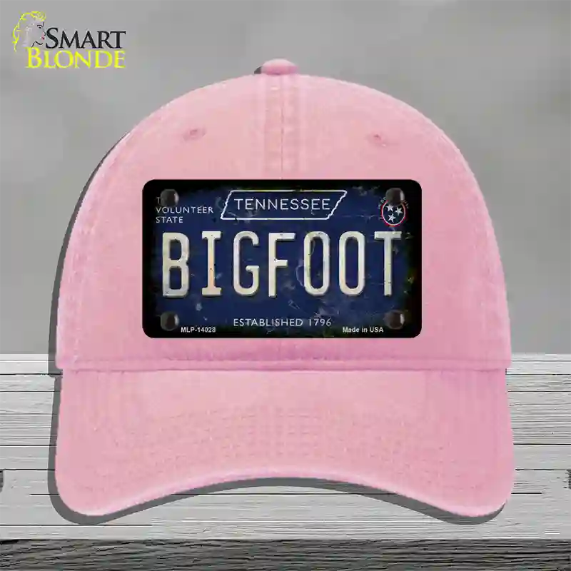 Bigfoot Tennessee Novelty License Plate Hat Tag Unconstructed Cotton / Pink