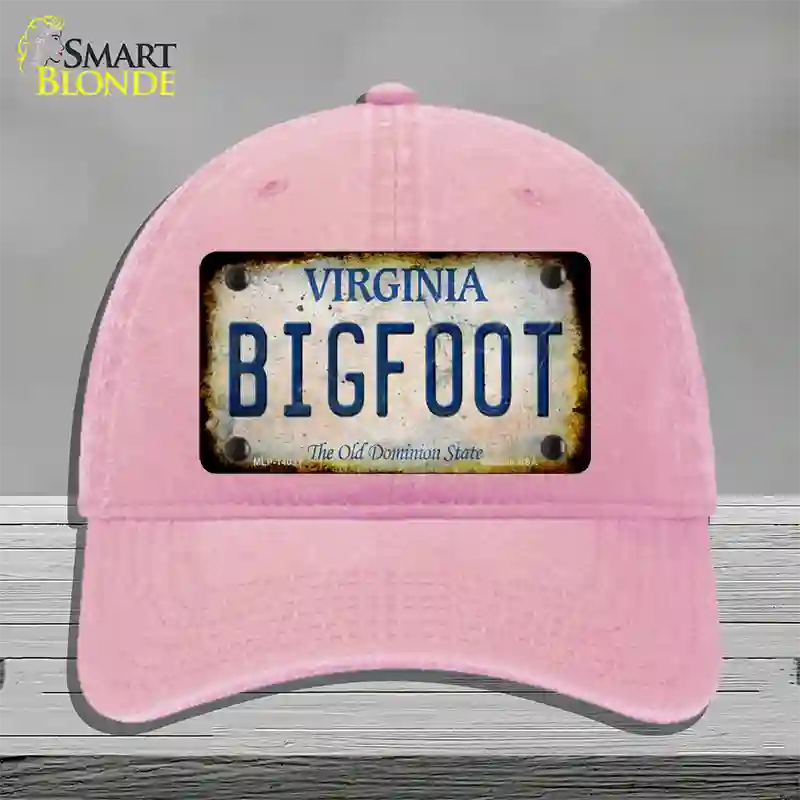 Bigfoot Virginia Novelty License Plate Hat Tag Unconstructed Cotton / Pink