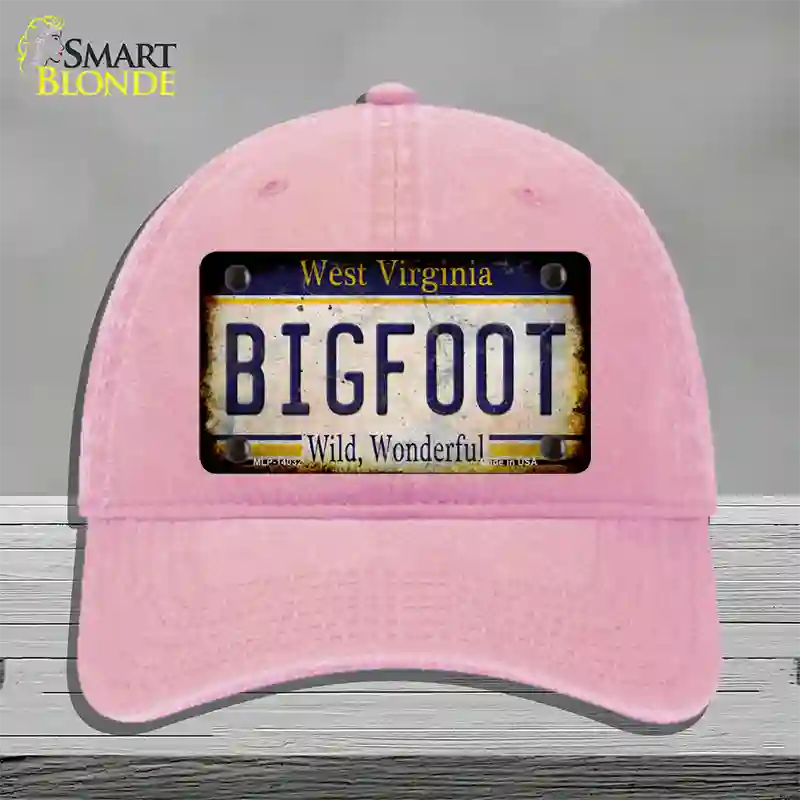 Bigfoot West Virginia Novelty License Plate Hat Tag Unconstructed Cotton / Pink