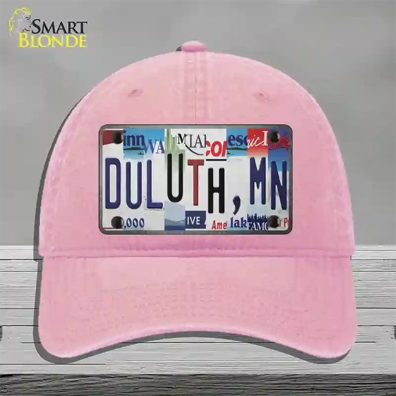 Duluth MN Strip Art Novelty License Plate Hat Tag Unconstructed Cotton / Pink