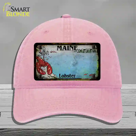 Maine Lobster Blank Rusty Novelty License Plate Hat Unconstructed Cotton / Pink